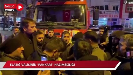 Elazığ valisinin ‘pankart’ hazımsızlığı… Belediyeye asılan pankart indirildi