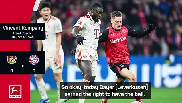 Kompany highlights Bayern's 'mentality' after Leverkusen draw