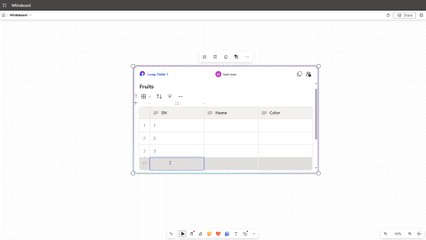 Microsoft Whiteboard Course Section 24 Adding Tables