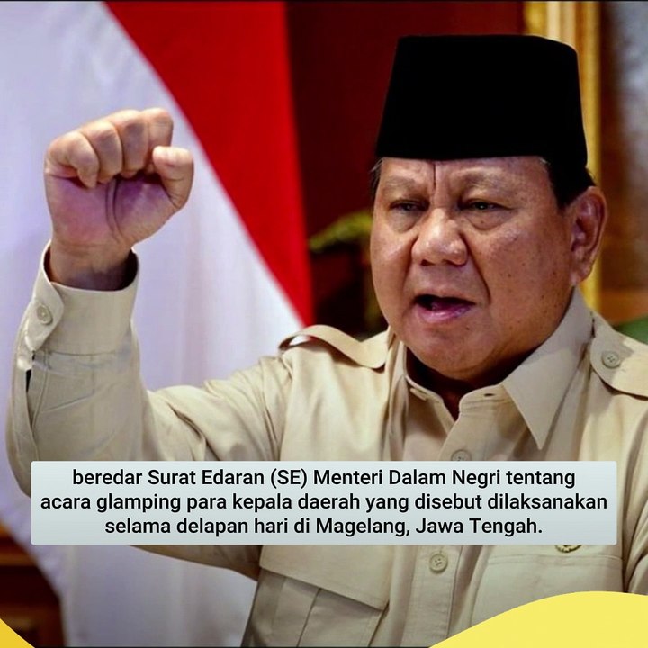 Saat Prabowo Koar-koar Efisiensi, Viral Acara Glamping Kepala Daerah di Magelang: Dana Rp11 M Disetor ke PT Lembah Tidar