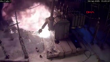 Elazığ'da trafoda patlama kamerada