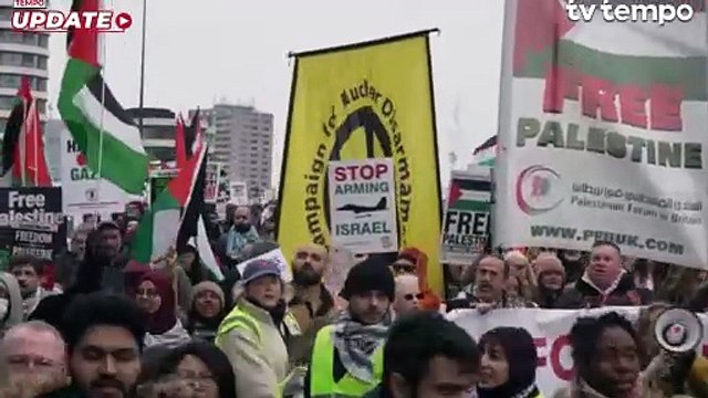 Aksi Unjuk Rasa di London Memprotes Rencana AS untuk Gaza