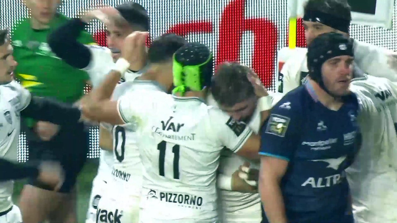 TOP 14 - Essai de Mattéo LE CORVEC (RCT) - Montpellier Hérault Rugby - RC Toulon