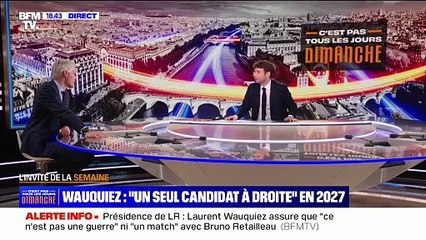 Présidentielle 2027: "Je ne suis pas favorable à la primaire", affirme Laurent Wauquiez (LR)
