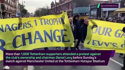 Tottenham fans protest before Manchester United match