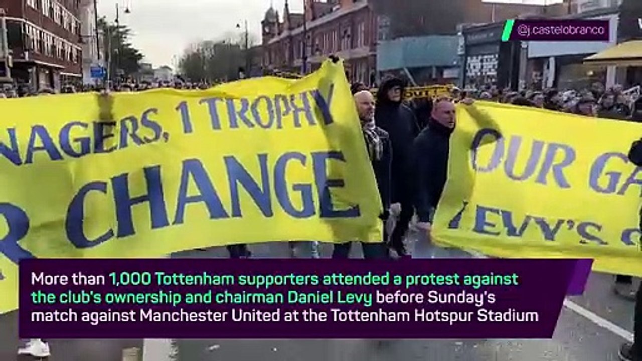Tottenham fans protest before Manchester United match