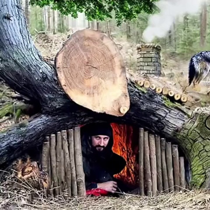 🌍 Solo Wilderness Shelter - Survival Tent Build 🏕 #viralvideo #wildernesssurvival #survival