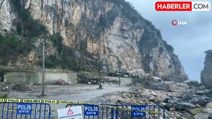 Amasra'da Sağanak Sonrası Heyelan: Dev Kaya Parçaları Denize Düştü