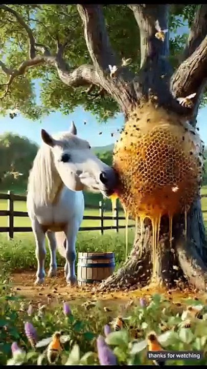 Honeycomb_like_attacked_the_horse😭_then_saved_by_the_rescue_team_#shorts_#ai_#horse_#trending