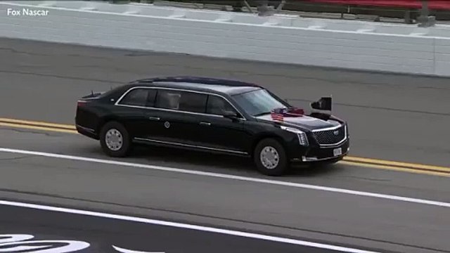 Trump laps NASCAR track in presidential limousine at Daytona 500