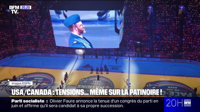 Tensions entre le Canada et les États-Unis: hymne américain hué et bagarre collective lors d'un match de hockey sur glace