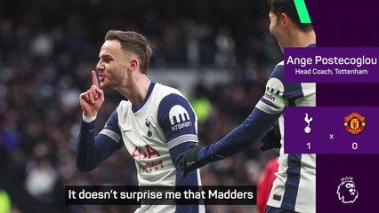 Postecoglou 'not surprised' with Maddison celebration after United winner