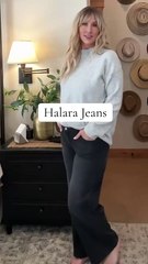 Discover the Stylish and Comfortable Halara Flex Asymmetric Button Jeans in Black! 🖤