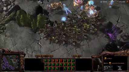 [StarCraft 2]No.0344--Great ZERG Player vs Hard A.I, WIN[Queens' Defense, &, Mass-Hydra]