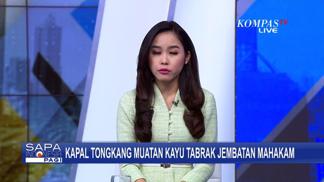 Kapal Tongkang Muatan Kayu Tabrak Jembatan Mahakam, Tiang Penyangga Rusak