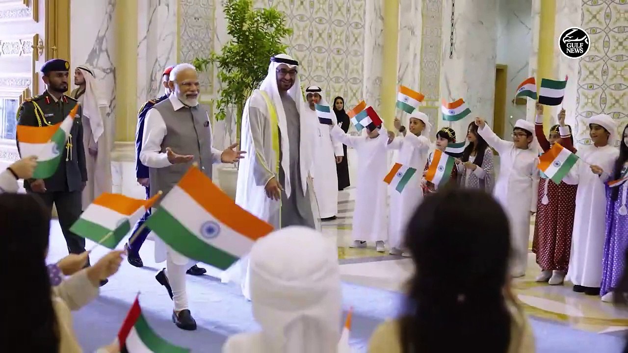 UAE President Sheikh Mohamed meets Indian Prime Minister Narendra Modi in Abu Dhabi