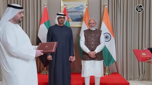 UAE President Sheikh Mohamed and Indian PM Narendra Modi discuss strengthening ties