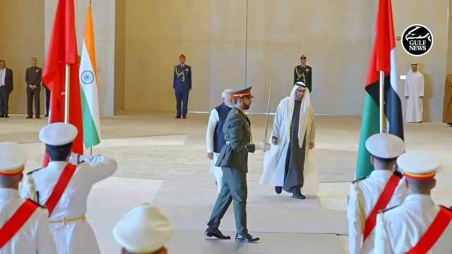UAE President Sheikh Mohamed Hosts a Reception for Indian Prime Minister Narendra Modi.
