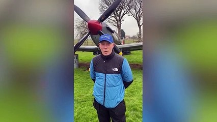 Man buys full-sized Spitfire plane for his front garden