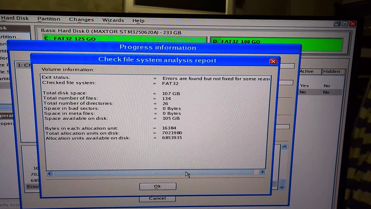 Win98 et FAT32 problème fichier corrompu grand disque dur