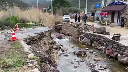 Sağanak yağışlar Çanakkale’yi vurdu, köprü çöktü!