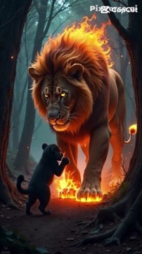 The Big Lion Caring for His Cub | Heartwarming Wildlife Moment #aianimation #aimovies