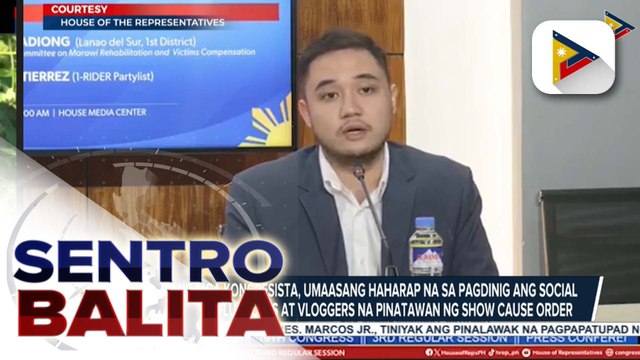 Pagdinig ng House Tri-Committee sa paglaban sa fake news at disinformation, itutuloy bukas; ilang mga kongresista, umaasang haharap na ang social media influencers at vloggers na pinatawan ng show cause order