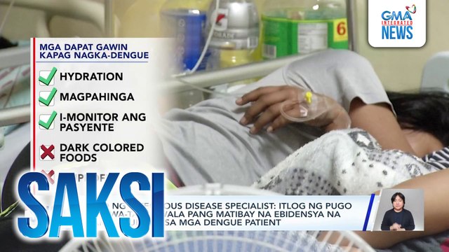 Payo ng infectious disease specialist: Itlog ng pugo at tawa-tawa, wala pang matibay na ebidensya na nakakatulong sa mga dengue patient | Saksi