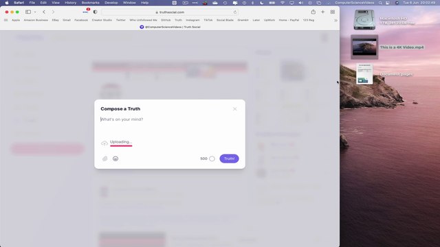 How to UPLOAD a 4K Video On TRUTH SOCIAL Using a Desktop Computer / MAC - Basic Tutorial | New