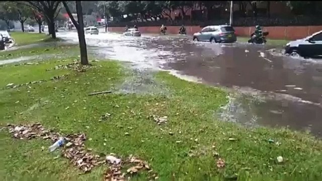 Caída de árboles y encharcamientos en Bogotá por fuertes lluvias este lunes