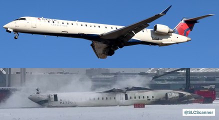 ¡Quedó con las llantas pa'rriba y sin alas! Avión de Delta Airlines se estrelló en Toronto