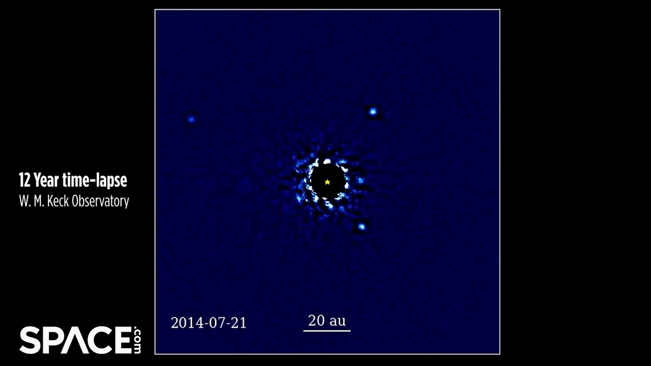 Time-Lapse Of Four Large Exoplanets Orbit A Star In 12-Years