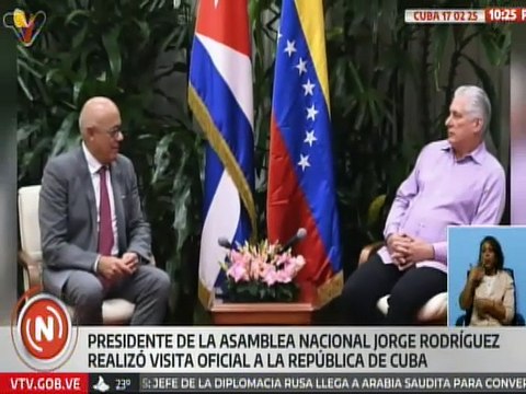 Pdte. de la AN Jorge Rodríguez se reunió con mandatario cubano Miguel Díaz-Canel