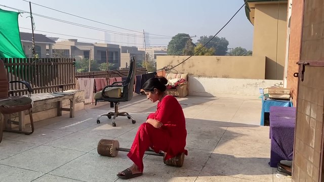Desi Village Girl Going Gym on Roof | Desi House Wife Daily Routine Work | Pak Family Vlog |