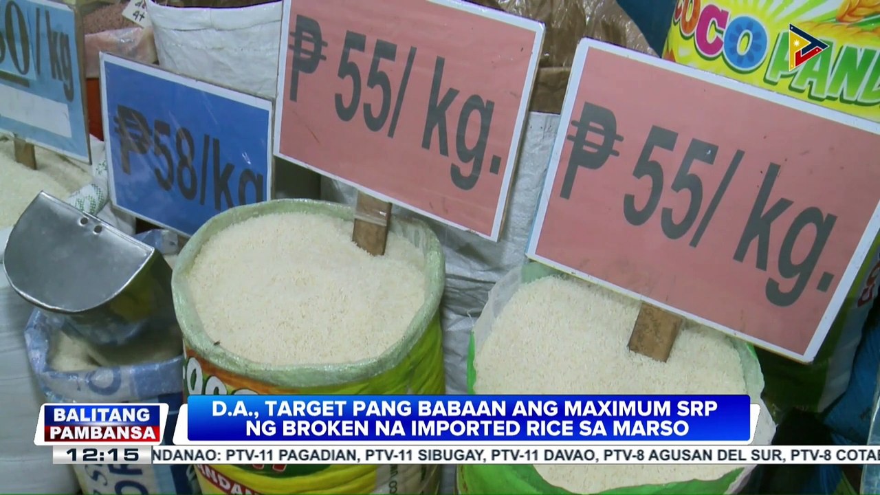 D.A., target pang babaan ang maximum SRP ng bigas at sibuyas