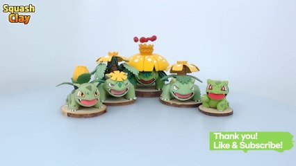 Making Shiny Bulbasaur family Pokémon out of clay