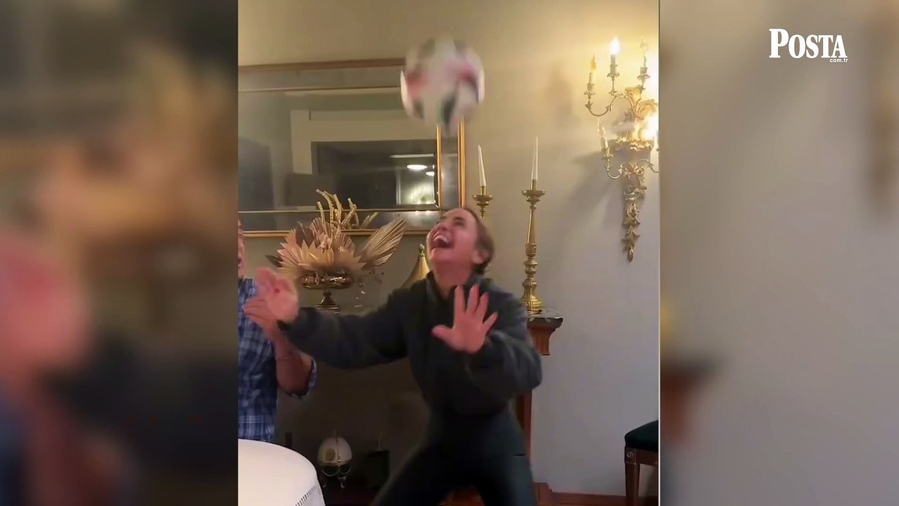 İmparator Fatih Terim ve Merve Terim'in kafa topu oynadığı anlar kamerada