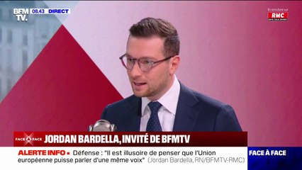 Envoi éventuel de troupes européennes en Ukraine: "Je suis totalement opposé", assure Jordan Bardella