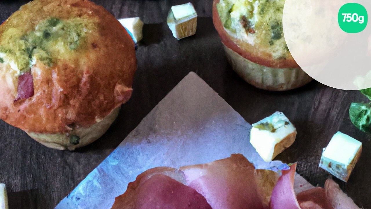 Muffins jambon, feta et pesto