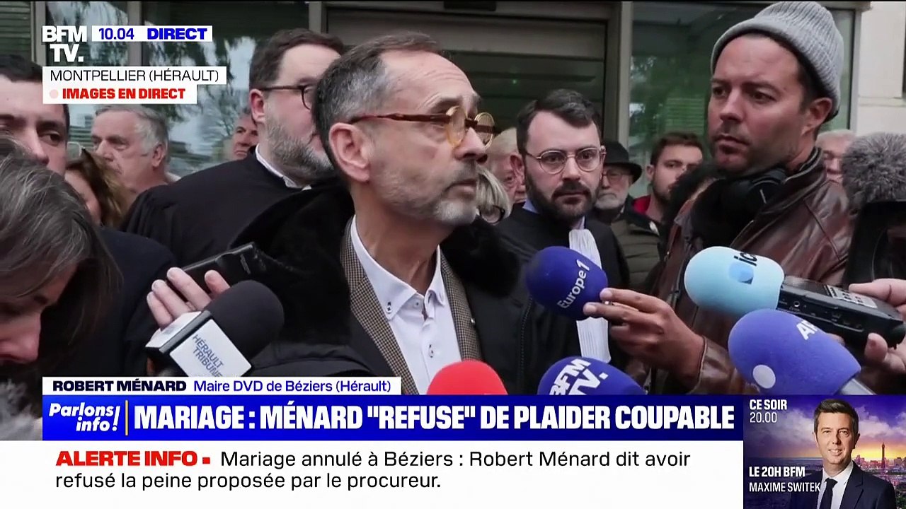 Mariage annulé à Béziers: Robert Ménard indique qu'il va se retrouver "devant le tribunal correctionnel" après avoir refusé la reconnaissance de culpabilité
