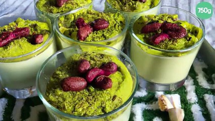 Mousse pistache griottes