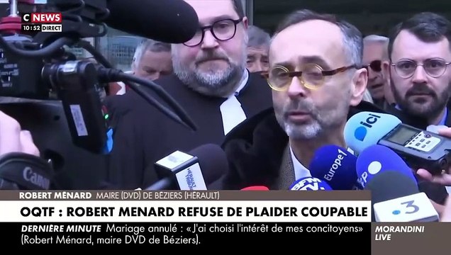 Refus de marier un OQTF: Robert Ménard, maire de Béziers, dit avoir refusé de plaider coupable devant le tribunal de Montpellier