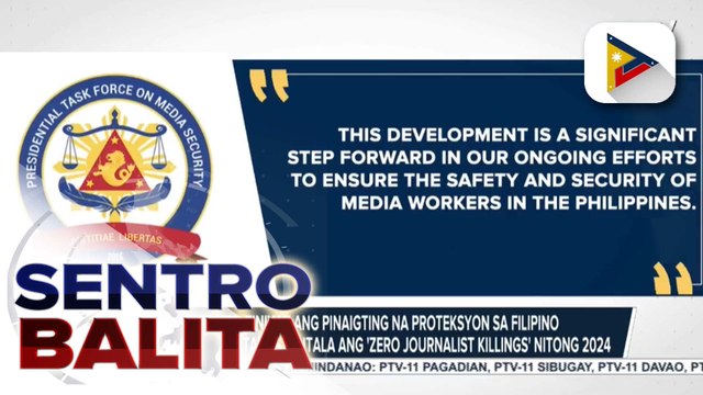 PTFoMS, tiniyak ang pinaigting na proteksyon sa Filipino journalists matapos maitala ang 'zero journalist killings' nitong 2024