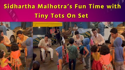 Sidharth Malhotra enjoys playful moments with tiny tots on the sets of ‘Param Sundari’