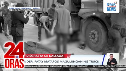 Truck na nawalan umano ng preno, sumalpok sa poste; tumalong pahinante, patay | 24 Oras