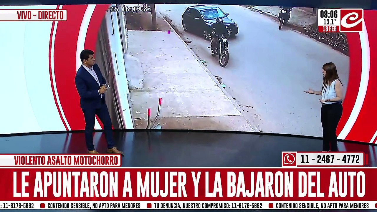 Violento ataque motochorro: apuntan a una pareja para robarle el auto
