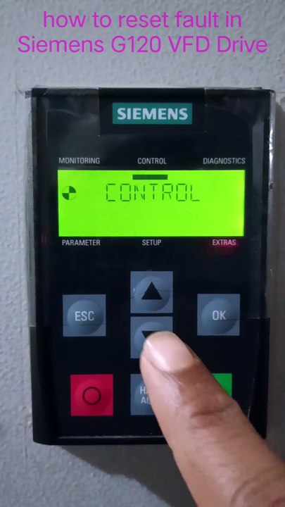 How to reset fault in Siemens sinamics g120 variable frequency drive
