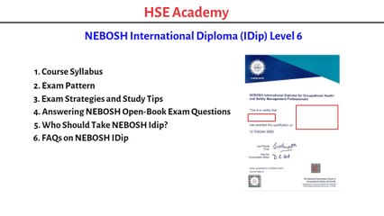 Nebosh Idip complete information | course breakdown | Duration and Fee | Who should take Nebosh