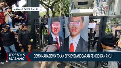 Demo Mahasiswa di Malang, Massa Bakar Foto Prabowo-Gibran
