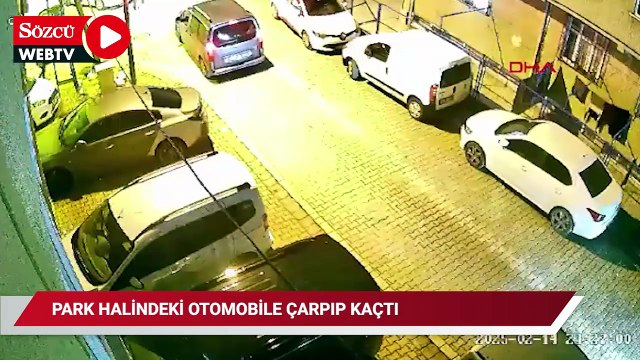 Esenyurt'ta park halindeki otomobile çarpıp kaçtı; aracındaki hasarı kontrol etti
